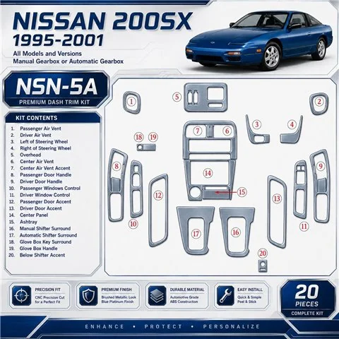 Nissan Quest 1999-2002 3D Cockpit Dekor Interieurleisten Set 17-teilig