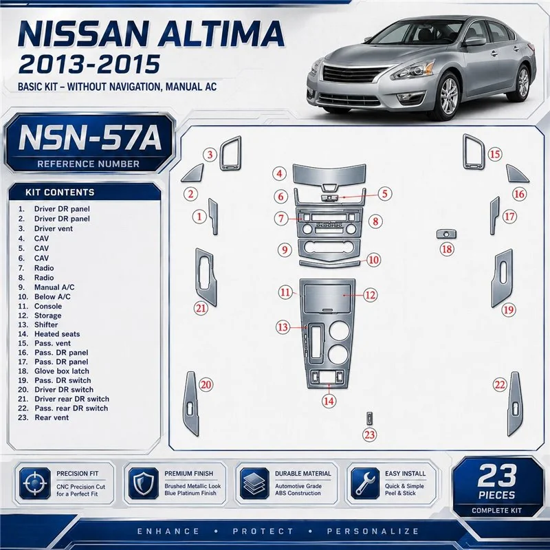 Nissan Altima 2013-heute 3D Cockpit Dekor Interieurleisten Set Basic Set / as shown in product diagram-teilig