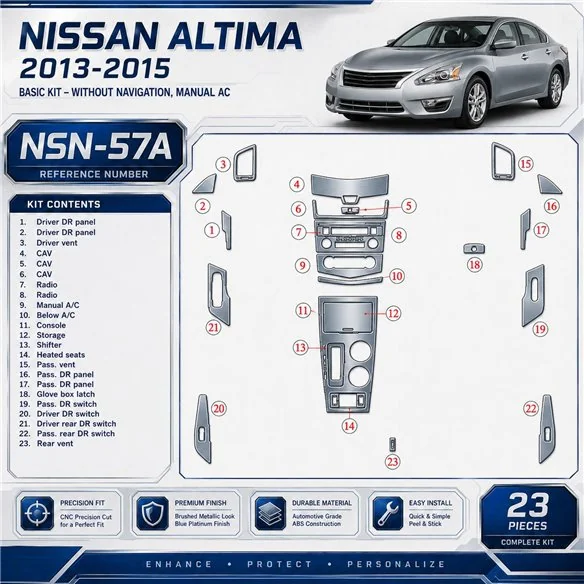 Nissan Altima 2013-heute 3D Cockpit Dekor Interieurleisten Set Basic Set / as shown in product diagram-teilig