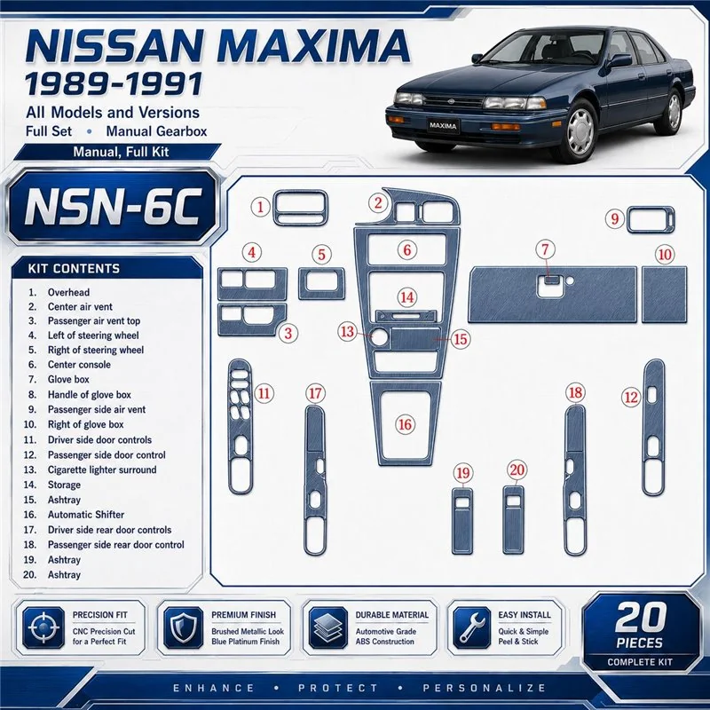 Nissan Maxima 1989-1991 3D Cockpit Dekor Interieurleisten Set 20-teilig
