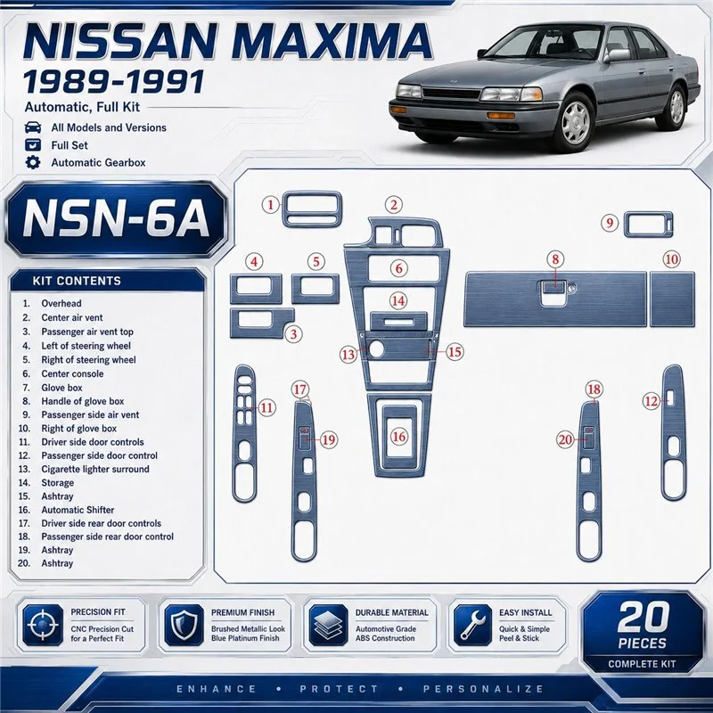 Nissan Maxima 1989-1991 3D Cockpit Dekor Interieurleisten Set 20-teilig
