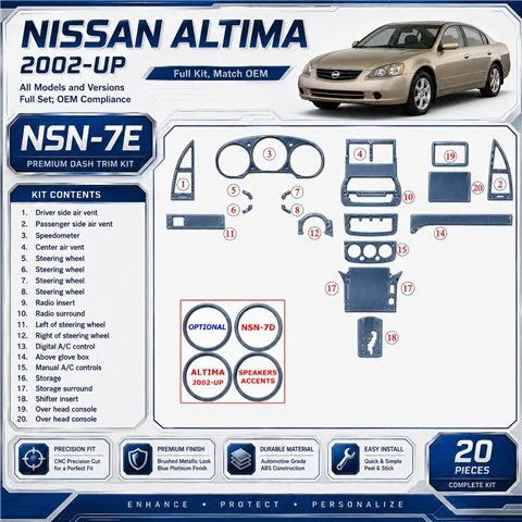 Nissan Altima 2002-2002 3D Cockpit Dekor Interieurleisten Set 20-teilig