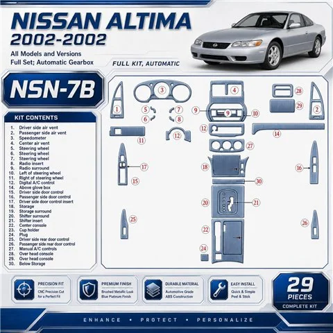 Nissan Altima 2002-2002 3D Cockpit Dekor Interieurleisten Set 29-teilig
