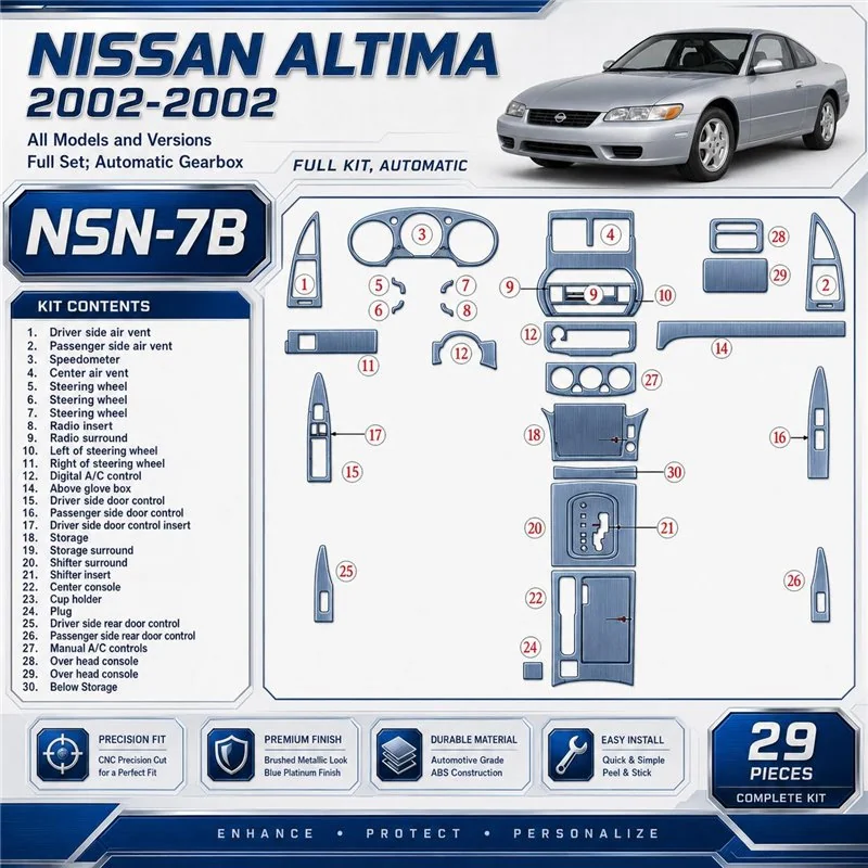 Nissan Altima 2002-2002 3D Cockpit Dekor Interieurleisten Set 29-teilig