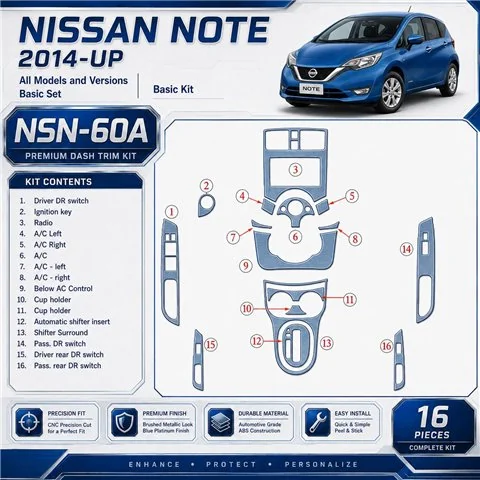 Nissan Note 2014-heute 3D Cockpit Dekor Interieurleisten Set Basic Set / as shown in product diagram-teilig