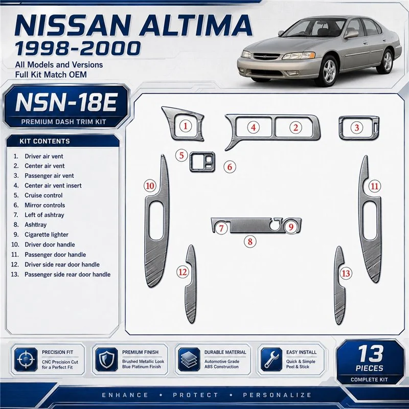 Nissan Altima 1998-2001 3D Cockpit Dekor Interieurleisten Set 13-teilig
