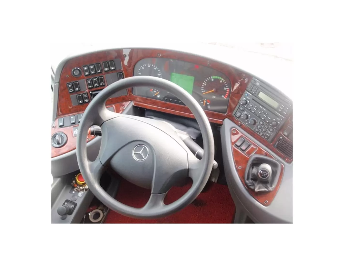 Mercedes Tourismo 07-12.10 Mittelkonsole Armaturendekor Cockpit Dekor 19-Teilige - 1- Cockpit Dekor Innenraum