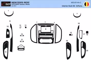 Mercedes Vito W447 01.2015 Mittelkonsole Armaturendekor Cockpit Dekor 21 -Teile
