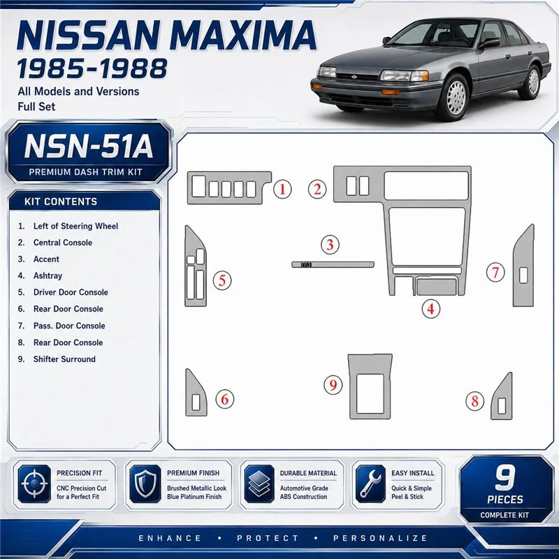 Nissan Maxima 1985-1988 3D Cockpit Dekor Interieurleisten Set Full Set / as shown in product diagram-teilig