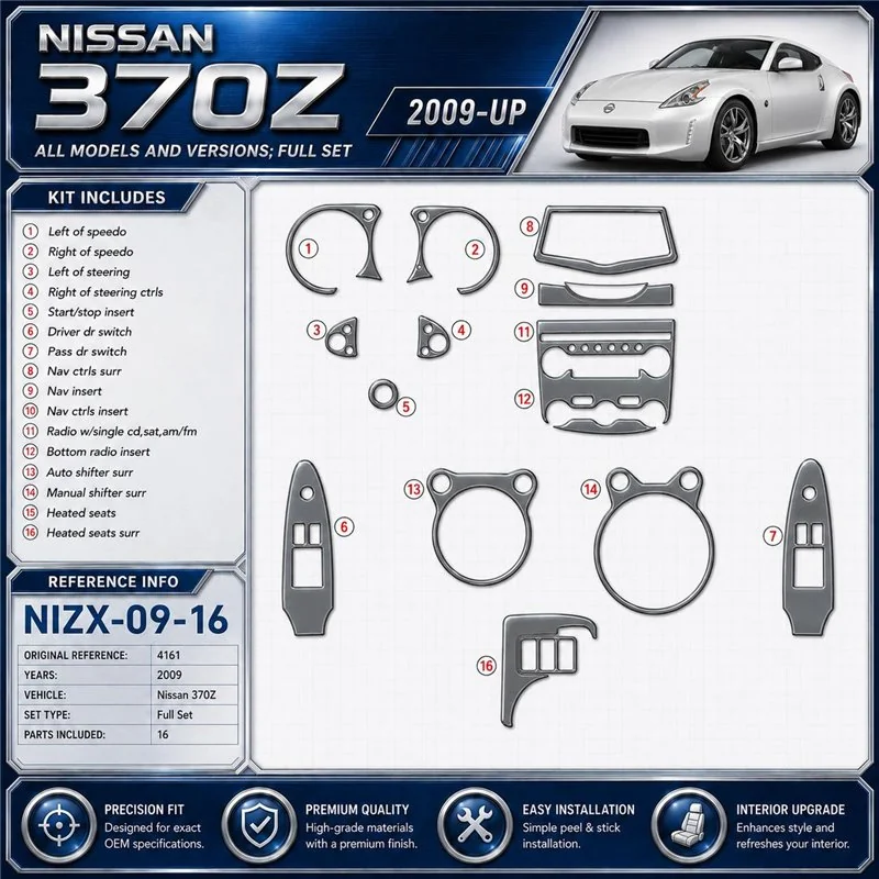 Nissan 370Z 2009 3D Cockpit Dekor Interieurleisten Set 16-teilig