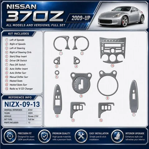 Nissan 370Z 2009 3D Cockpit Dekor Interieurleisten Set 13-teilig