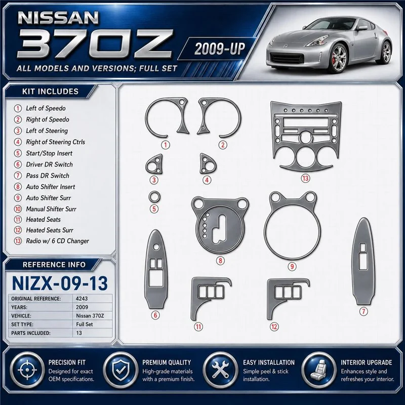 Nissan 370Z 2009 3D Cockpit Dekor Interieurleisten Set 13-teilig