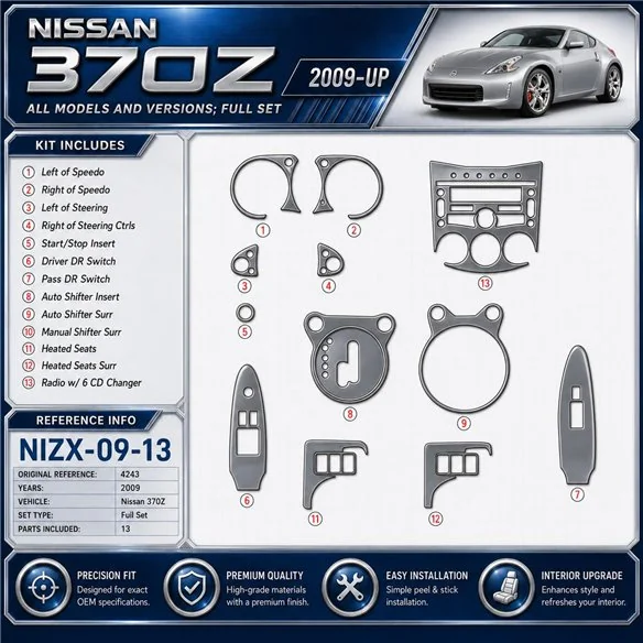 Nissan 370Z 2009 3D Cockpit Dekor Interieurleisten Set 13-teilig