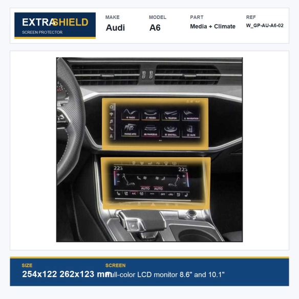 Audi A6 Media + Climate ExtraShield Screen Protector