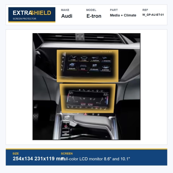 Audi E-tron Media + Climate ExtraShield Screen Protector