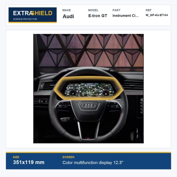 Audi E-tron GT Instrument Cluster ExtraShield Screen Protector