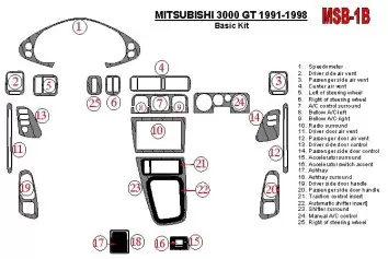 Mitsubishi 3000GT 1991-1998 Grundset BD innenausstattung armaturendekor cockpit dekor - 2- Cockpit Dekor Innenraum