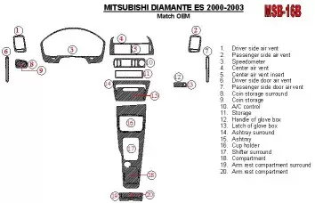 Mitsubishi Diamante 2000-2003 OEM Compliance (Except LS) BD innenausstattung armaturendekor cockpit dekor