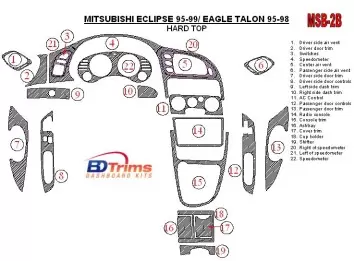 Mitsubishi Eclipse 1995-1999 Soft roof-Coupe BD innenausstattung armaturendekor cockpit dekor - 2- Cockpit Dekor Innenraum