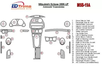 Mitsubishi Eclipse 2006-UP Automatic Gear BD innenausstattung armaturendekor cockpit dekor