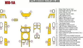 Mitsubishi Endeavor 2004-2006 Voll Satz BD innenausstattung armaturendekor cockpit dekor - 2- Cockpit Dekor Innenraum