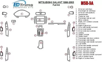 Mitsubishi Galant 1999-2003 Voll Satz BD innenausstattung armaturendekor cockpit dekor - 1- Cockpit Dekor Innenraum