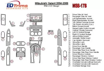 Mitsubishi Galant 2004-2008 With 6 CD Player BD innenausstattung armaturendekor cockpit dekor