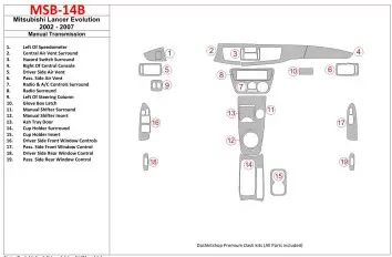 Mitsubishi Lancer Evolution 2002-2007 Manual Gear Box BD innenausstattung armaturendekor cockpit dekor