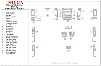 Mitsubishi Outlander 2008-UP Voll Satz, Without NAVI BD innenausstattung armaturendekor cockpit dekor