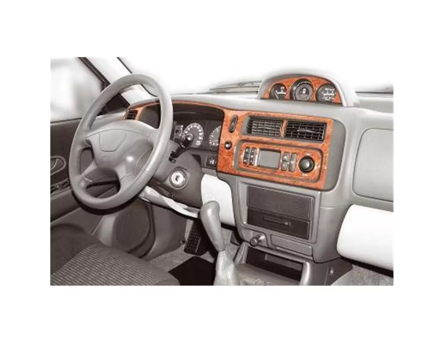 Mitsubishi Pajero Sport 2002 Mittelkonsole Armaturendekor Cockpit Dekor 9-Teilige - 1- Cockpit Dekor Innenraum