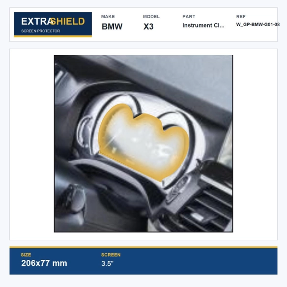 BMW X3 Instrument Cluster ExtraShield Screen Protector