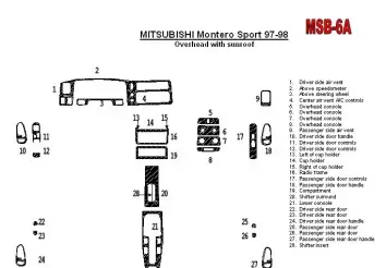 Mitsubishi Pajero Sport/Montero Sport 1998-2008 With Overhead, With Sunroof, 28 Parts set BD innenausstattung armaturendekor coc