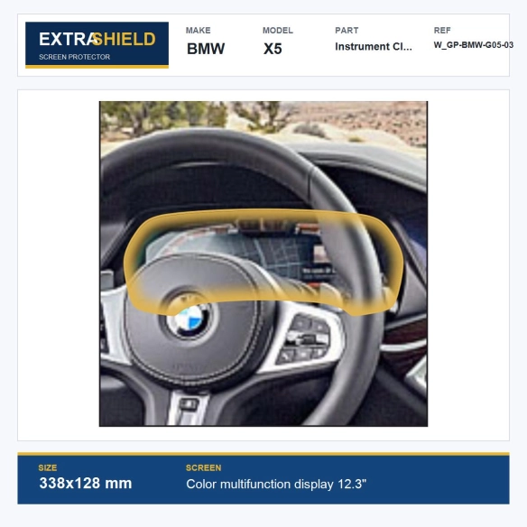 BMW X5 Instrument Cluster ExtraShield Screen Protector