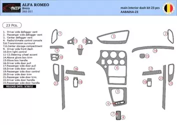 Alfa Romeo Brera 2005-2011 Mittelkonsole Armaturendekor Cockpit Dekor 22-Teilige - 1- Cockpit Dekor Innenraum