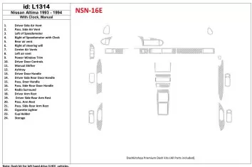 Nissan Altima 1993-1993 Automatic Gearbox, With watches, Without OEM, 23 Parts set BD innenausstattung armaturendekor cockpit de