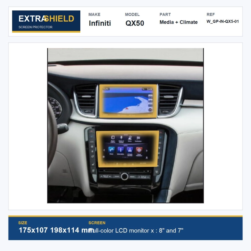 Infiniti QX50 Media + Climate ExtraShield Screen Protector