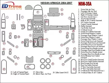 Nissan Armada 2004-2007 Voll Satz BD innenausstattung armaturendekor cockpit dekor - 1- Cockpit Dekor Innenraum