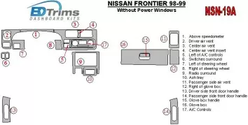 Nissan Frontier 1998-1999 Without Power Windows BD innenausstattung armaturendekor cockpit dekor - 1- Cockpit Dekor Innenraum