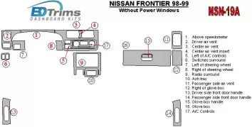 Nissan Frontier 1998-1999 Without Power Windows BD innenausstattung armaturendekor cockpit dekor