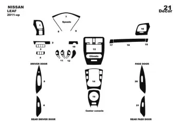 Nissan Maxima 02.95-01.00 Mittelkonsole Armaturendekor Cockpit Dekor 15-Teile