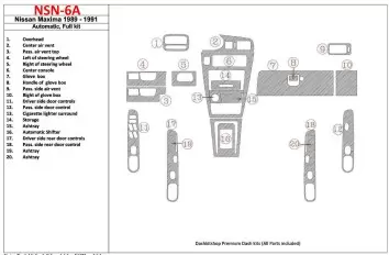 Nissan Maxima 1989-1991 Voll Satz, Automatic Gearbox, 20 Parts set BD innenausstattung armaturendekor cockpit dekor