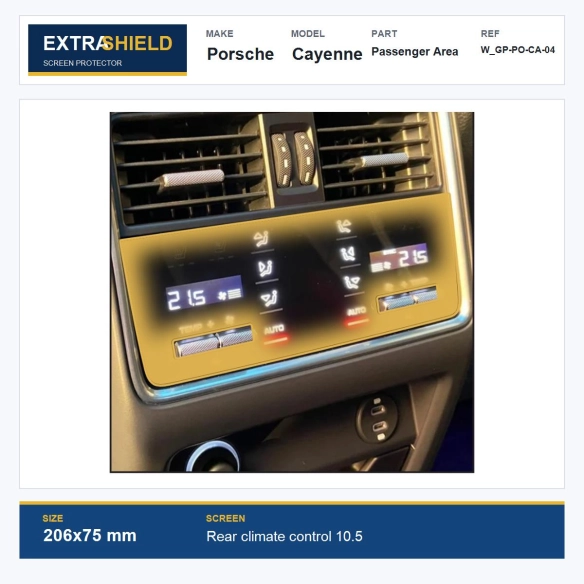Porsche Cayenne Passenger Area ExtraShield Screen Protector