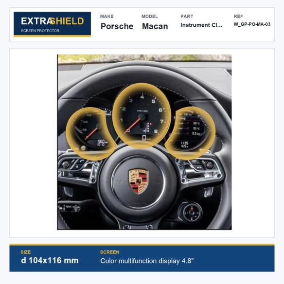 Porsche Macan Instrument Cluster ExtraShield Screen Protector