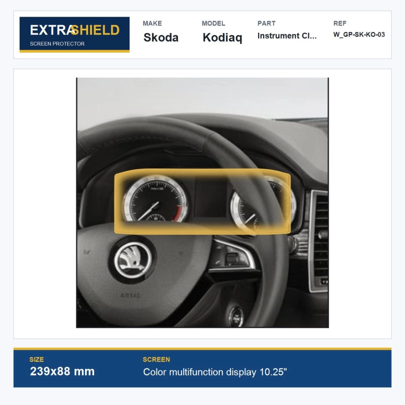 Skoda Kodiaq Instrument Cluster ExtraShield Screen Protector