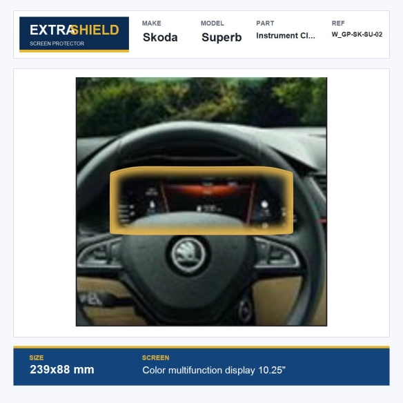 Skoda Superb Instrument Cluster ExtraShield Screen Protector