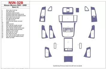 Nissan Murano 2003-2008 Grundset BD innenausstattung armaturendekor cockpit dekor