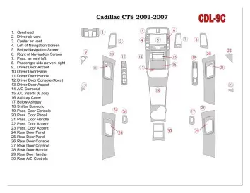 Cadillac CTS 2003-2007 Voll Satz, With NAVI, With Door Panels BD innenausstattung armaturendekor cockpit dekor - 1- Cockpit Deko
