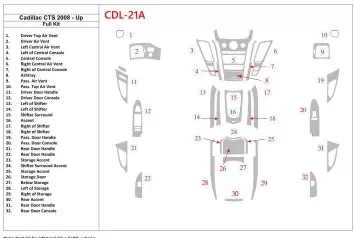 Cadillac CTS 2008-UP Voll Satz BD innenausstattung armaturendekor cockpit dekor - 1- Cockpit Dekor Innenraum