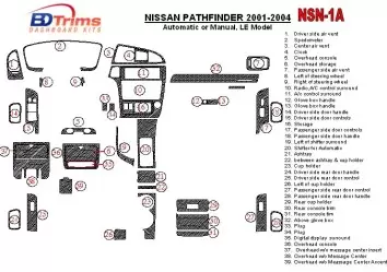 Nissan Pathfinder 2001-2004 LE Model BD innenausstattung armaturendekor cockpit dekor