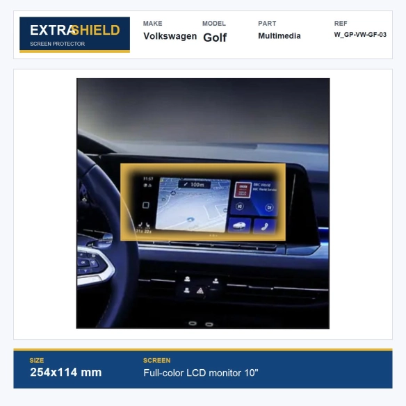 Volkswagen Golf Multimedia ExtraShield Screen Protector
